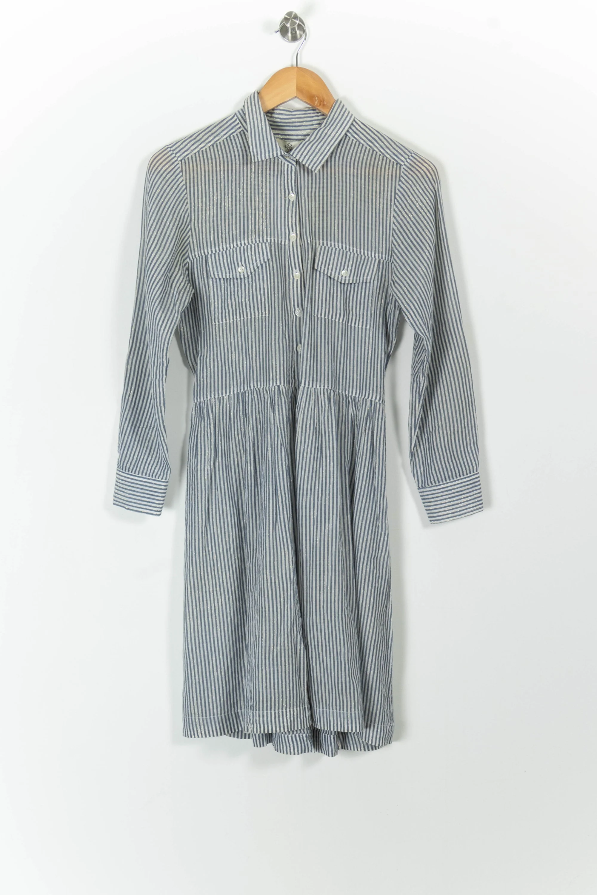 Robe Chemise Bleu et Blanc - Taille S/36 - Image 2