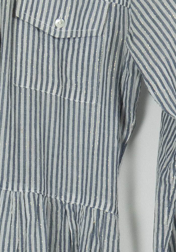 Robe Chemise Bleu et Blanc - Taille S/36 - Image 3