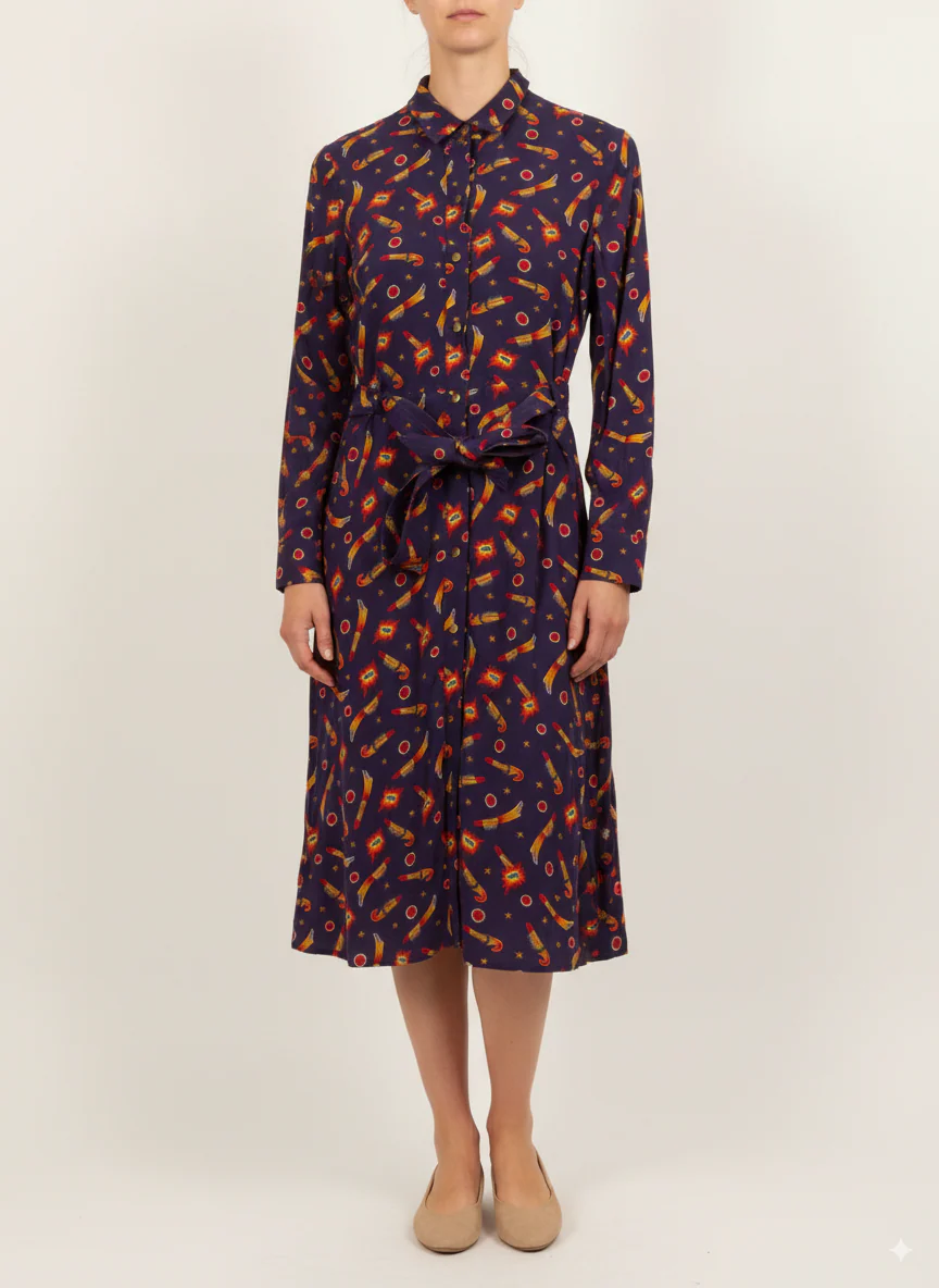 Robe Chemise Bleue et Jaune - Taille S/36