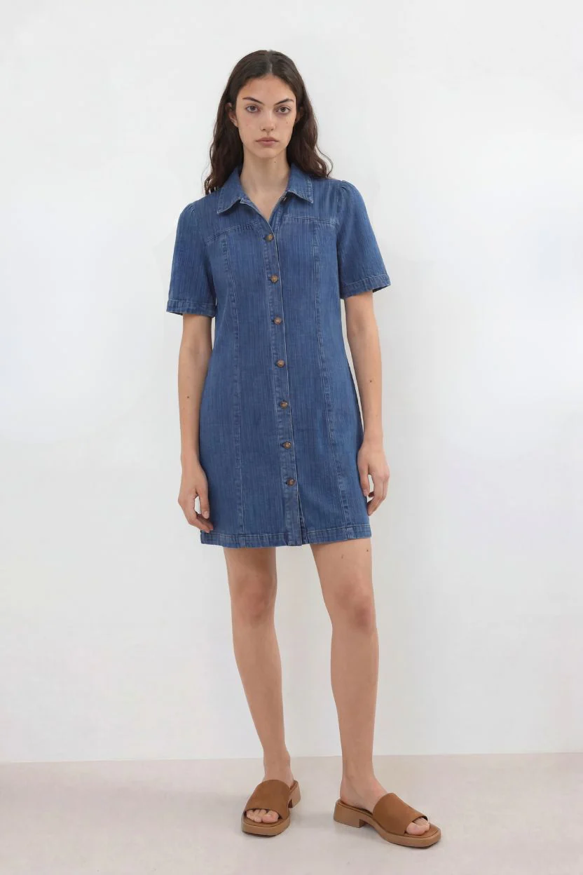 Robe Chemise Bleue - Taille XS/34