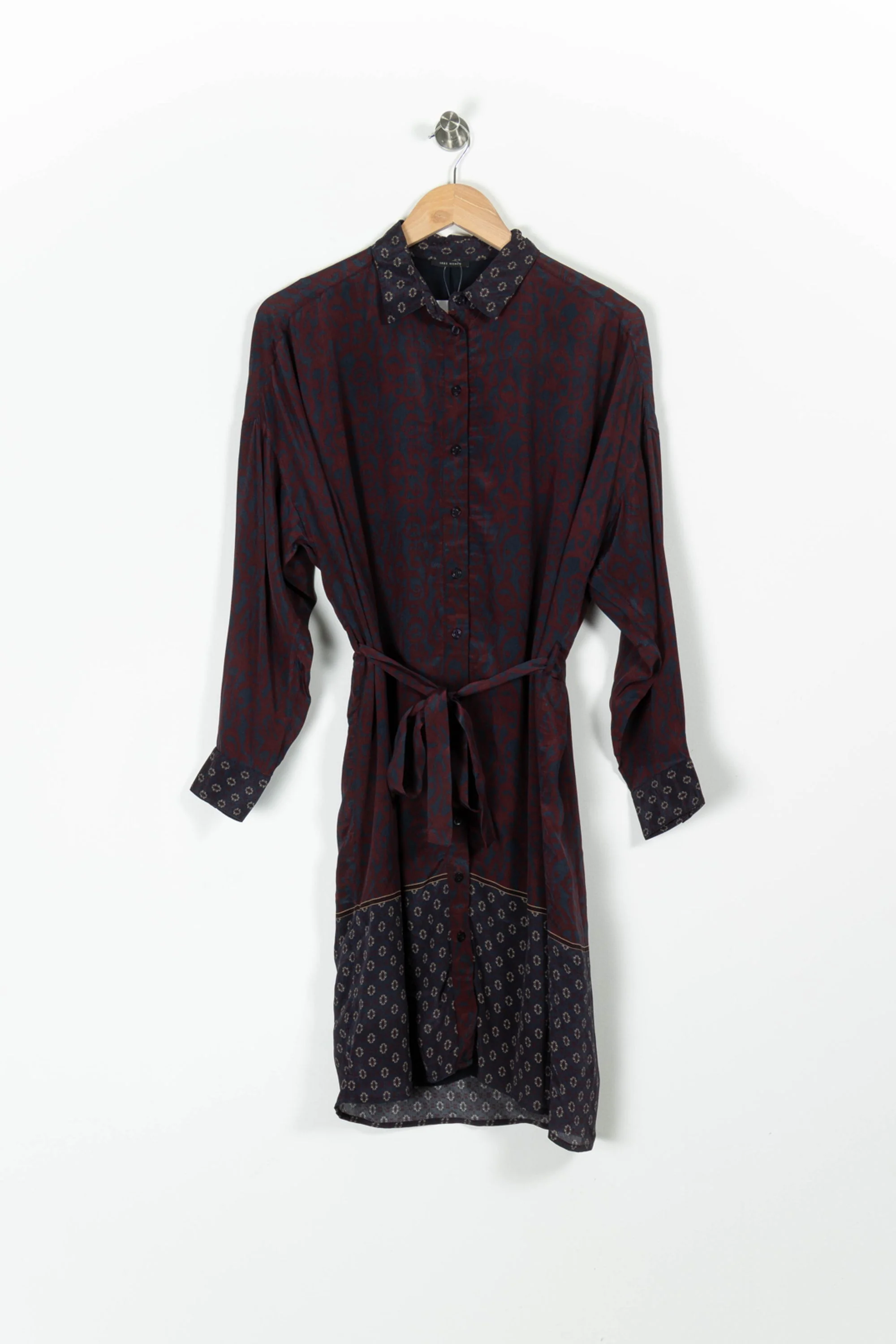 Robe Chemise Bordeaux et Bleu Marine - Taille S/36 - Image 2