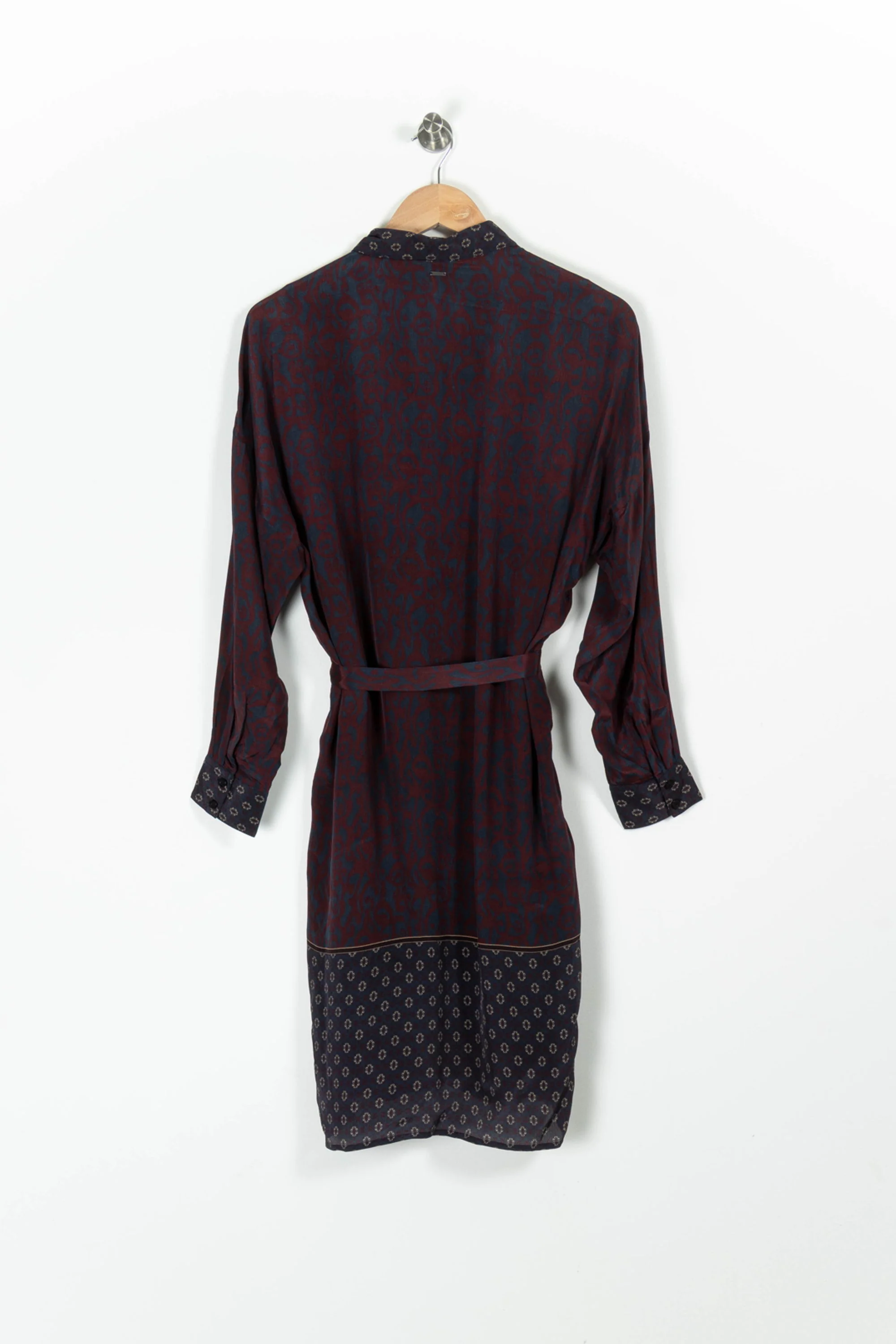 Robe Chemise Bordeaux et Bleu Marine - Taille S/36 - Image 4