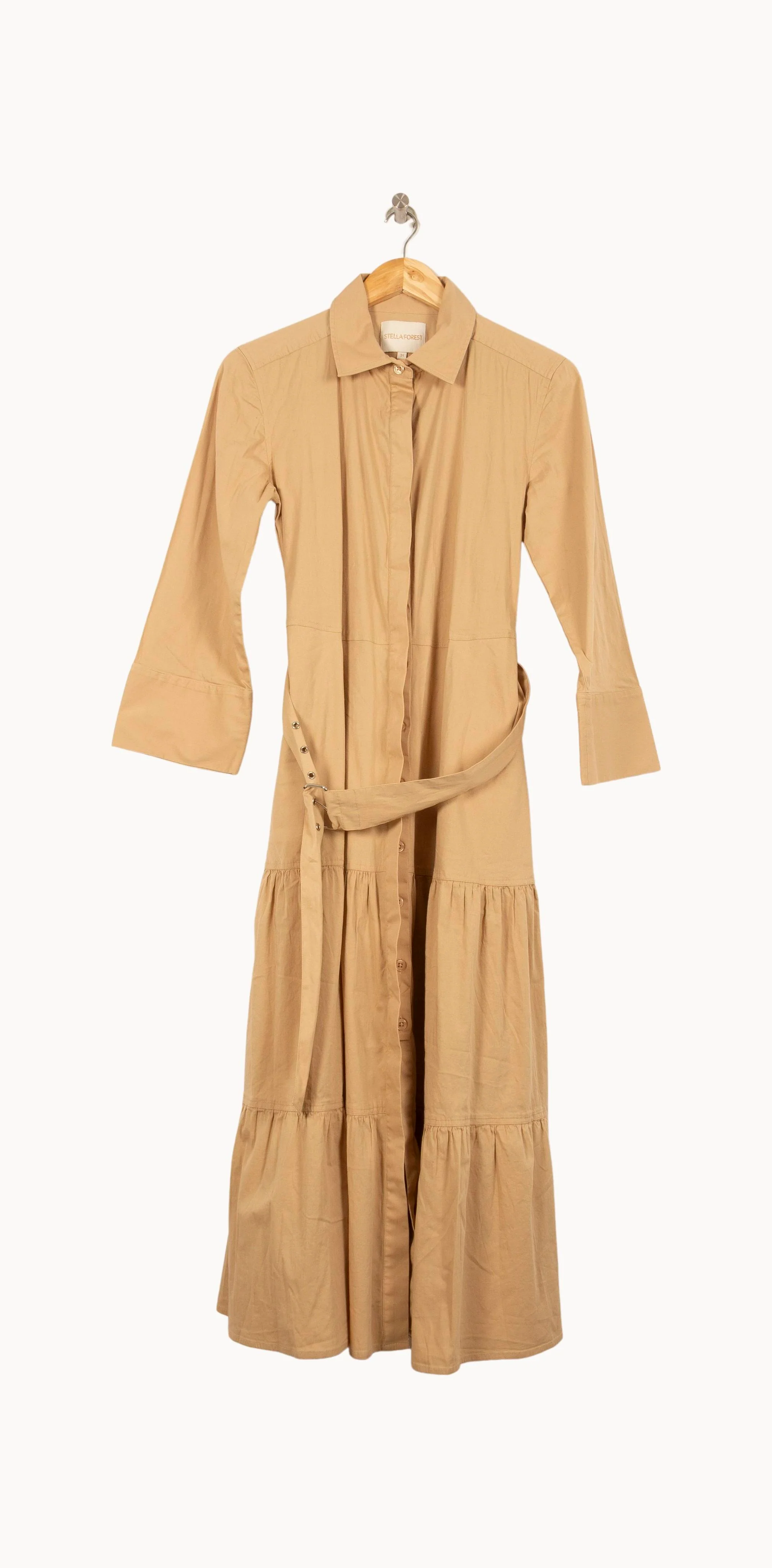 Robe Chemise Longue Beige - Taille M/38 - Image 2
