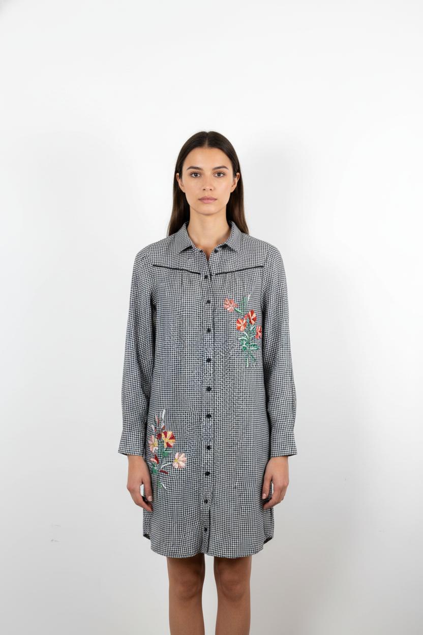 Robe Chemise Noire et Blanche - Taille S/36