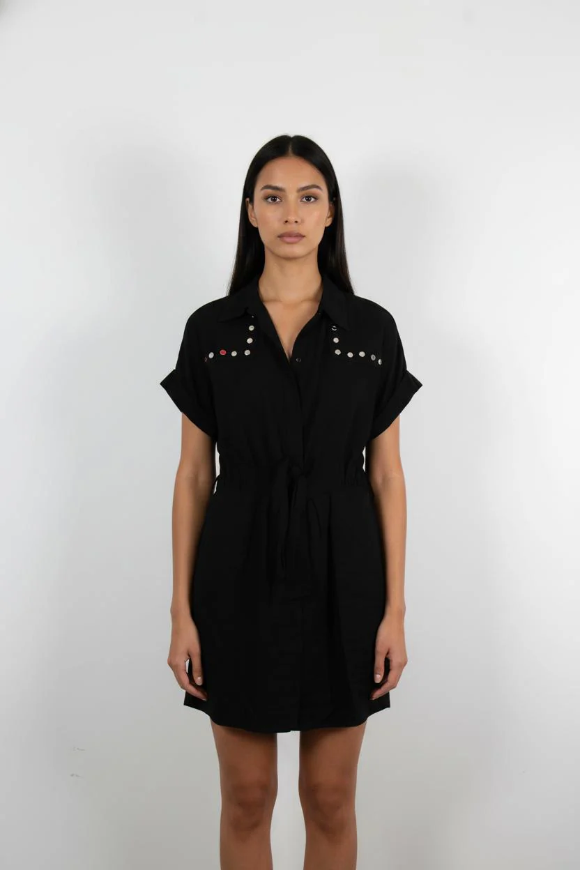 Robe Chemise Noire - Taille S/36
