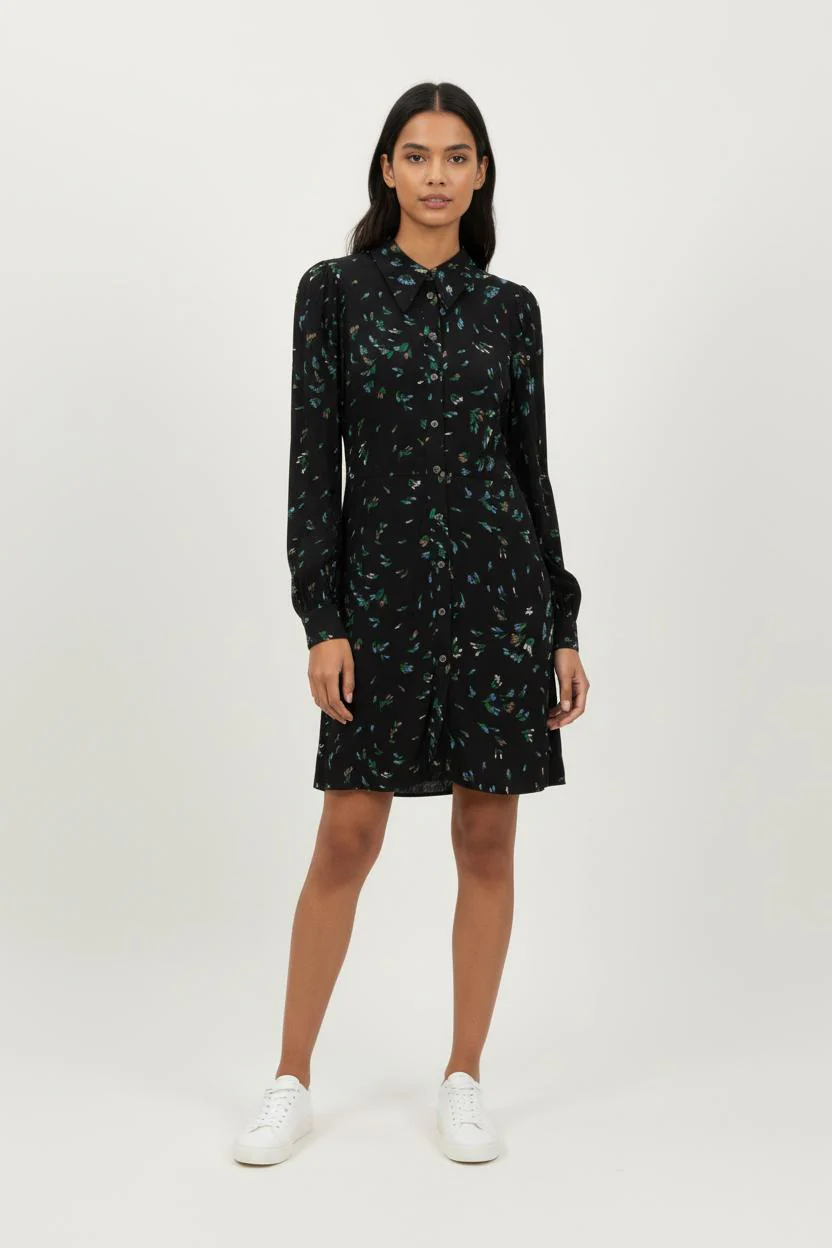Robe Chemise Noire - Taille XS/34