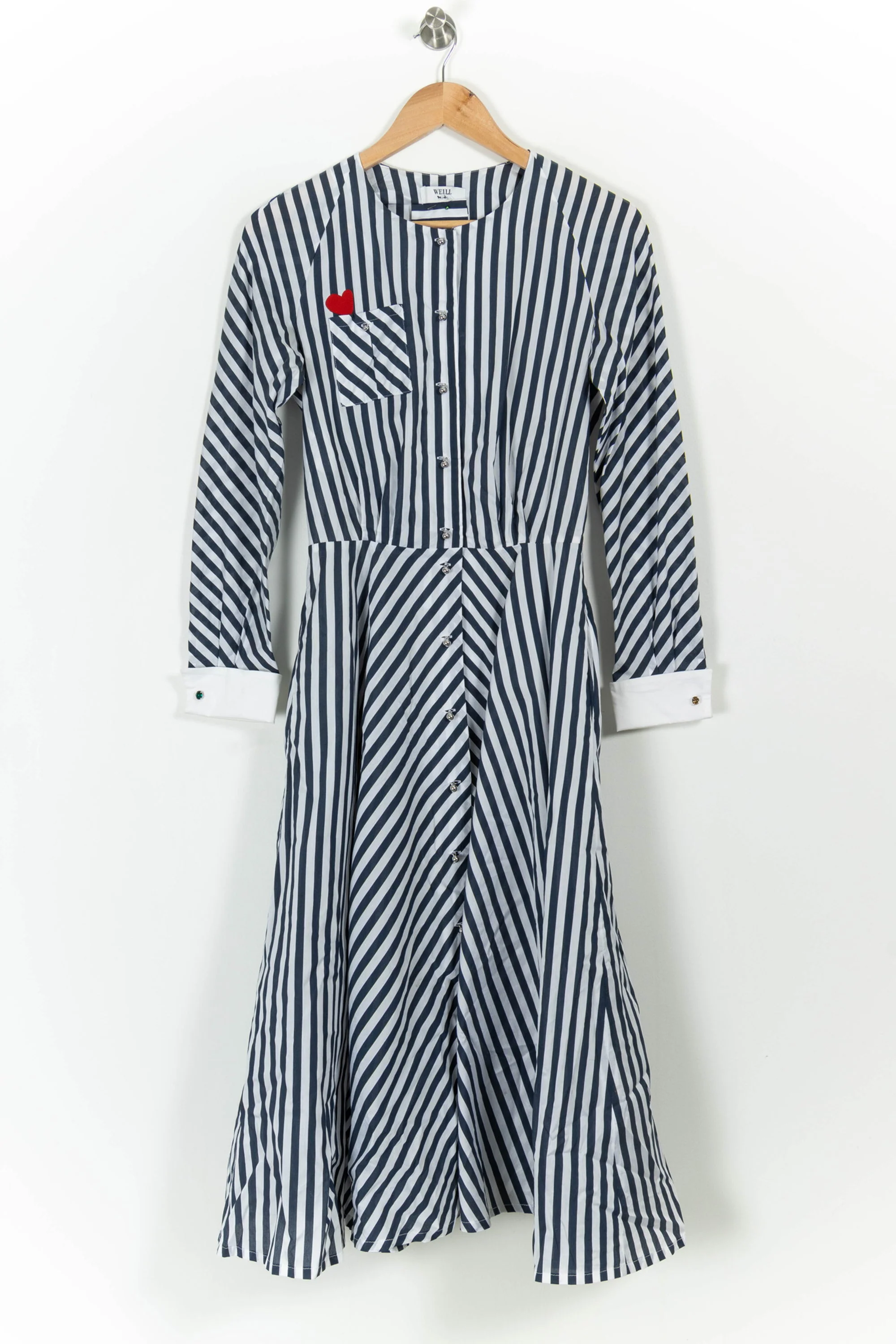 Robe Chemise Rayée Bleue et Blanche - Taille S/36 - Image 2