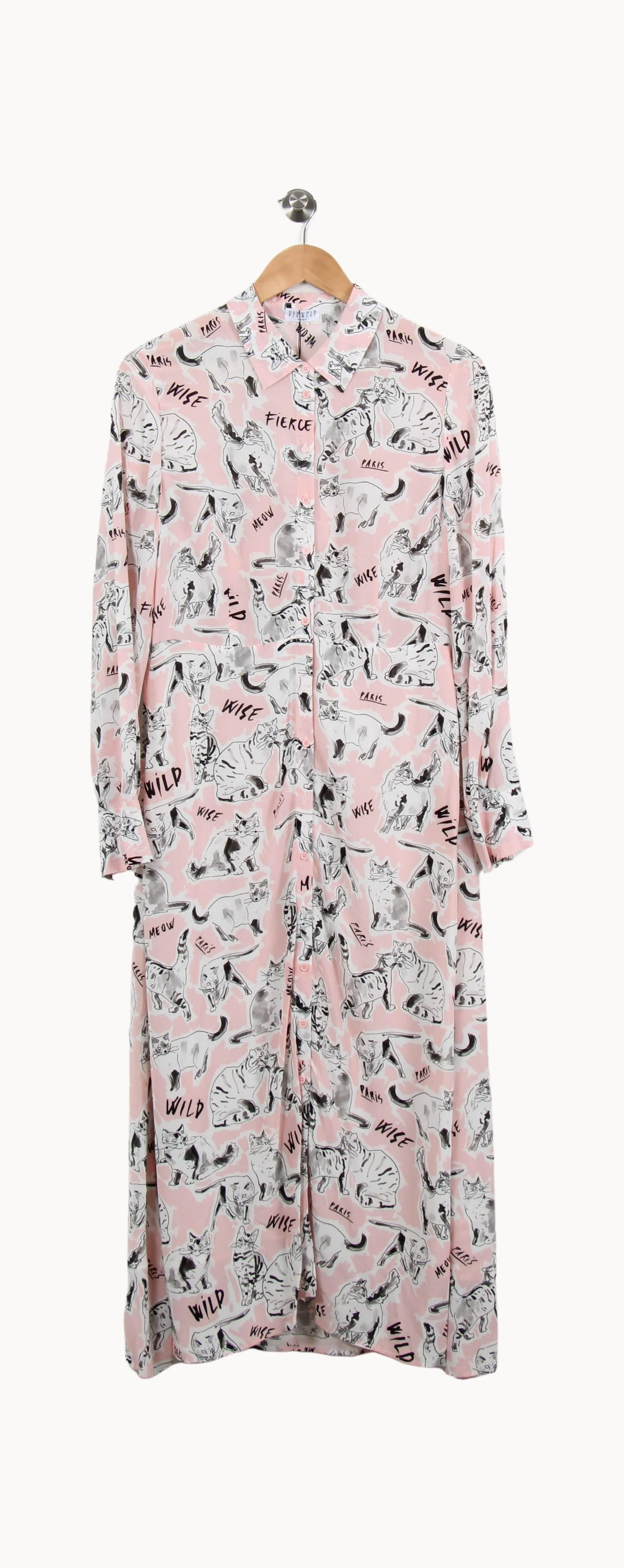 Robe Chemise Rose et Gris - Taille S/36 - Image 2