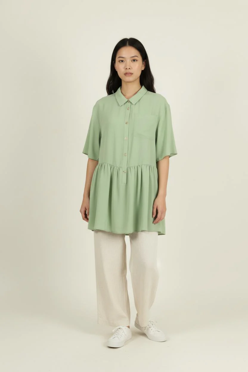 Robe Chemise Verte - Taille XS/34