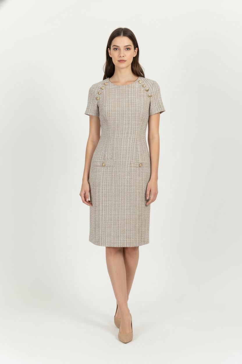 Robe Courte Beige - Taille S/36
