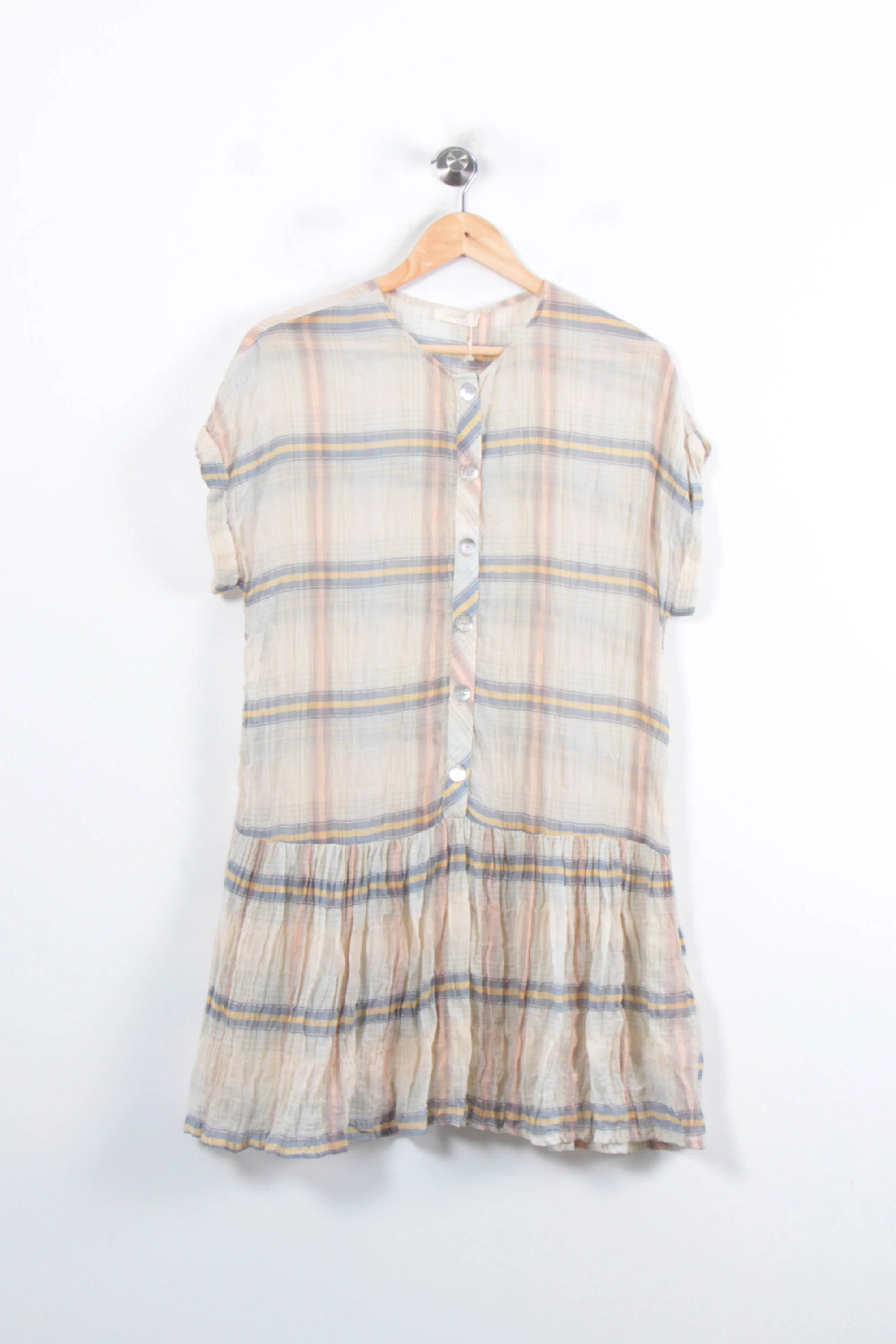 Robe Courte Bleu et Beige - Taille S/36 - Image 2