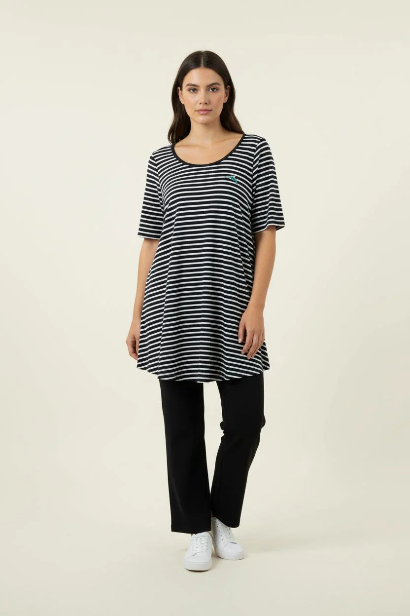 Robe Courte Bleue et Blanche - Taille S/36
