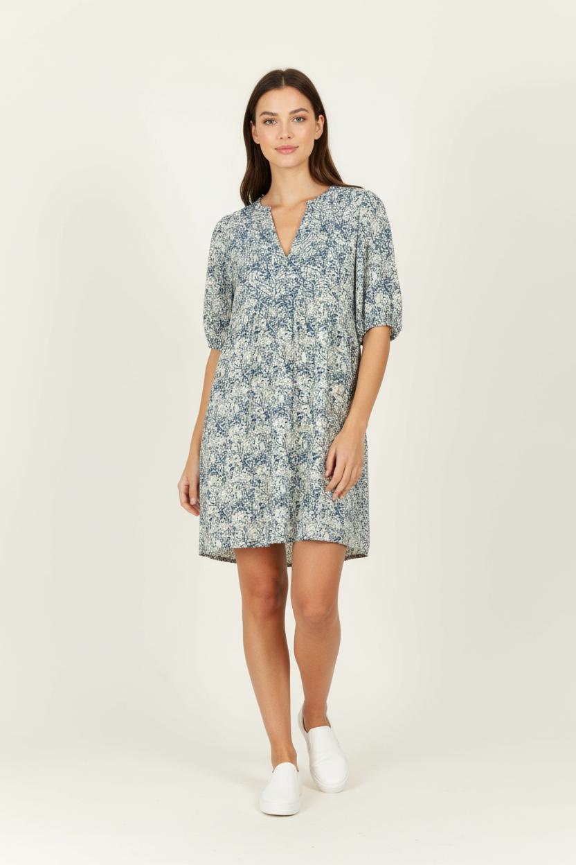 Robe Courte Bleue et Blanche - Taille XXL/44