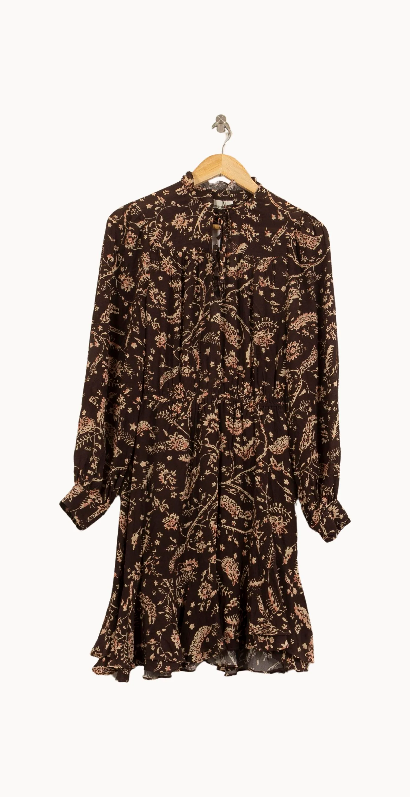 Robe Courte Marron et Beige - Taille S/36 - Image 2