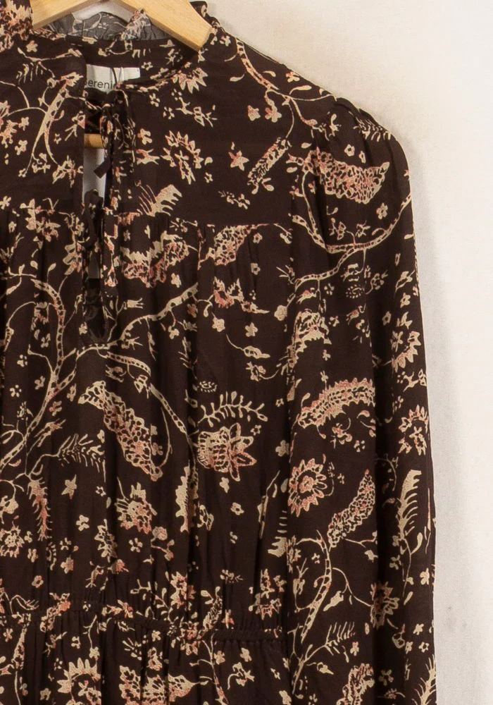 Robe Courte Marron et Beige - Taille S/36 - Image 3
