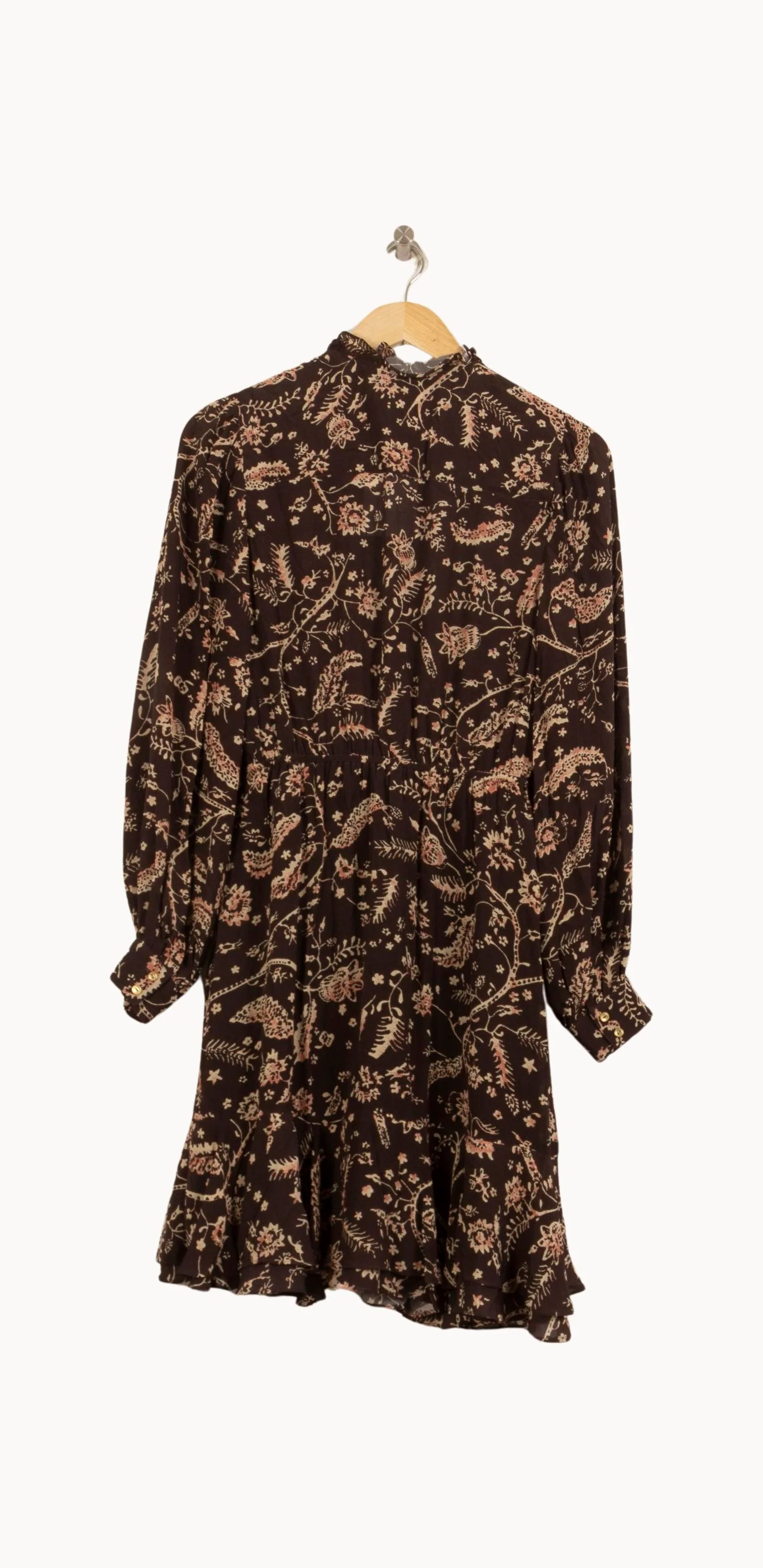 Robe Courte Marron et Beige - Taille S/36 - Image 4