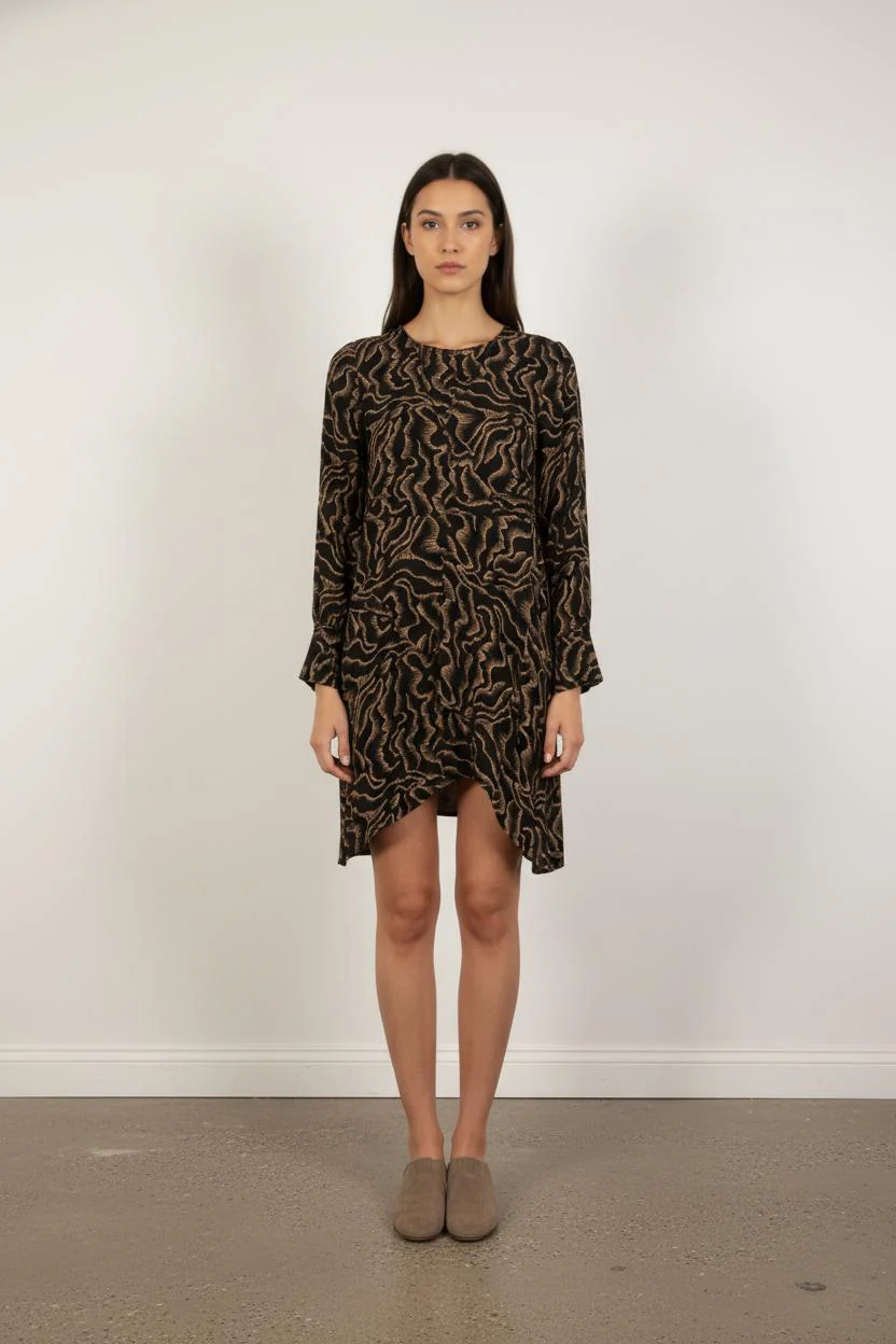 Robe Courte Marron et Noire - Taille S/36