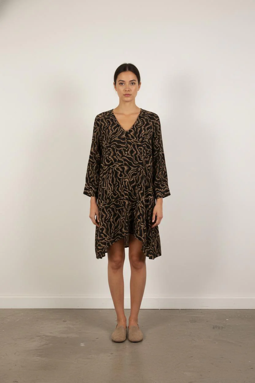 Robe Courte Marron et Noire - Taille S/36