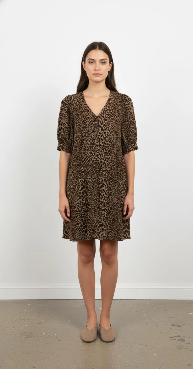 Robe Courte Marron et Noire - Taille XS/34