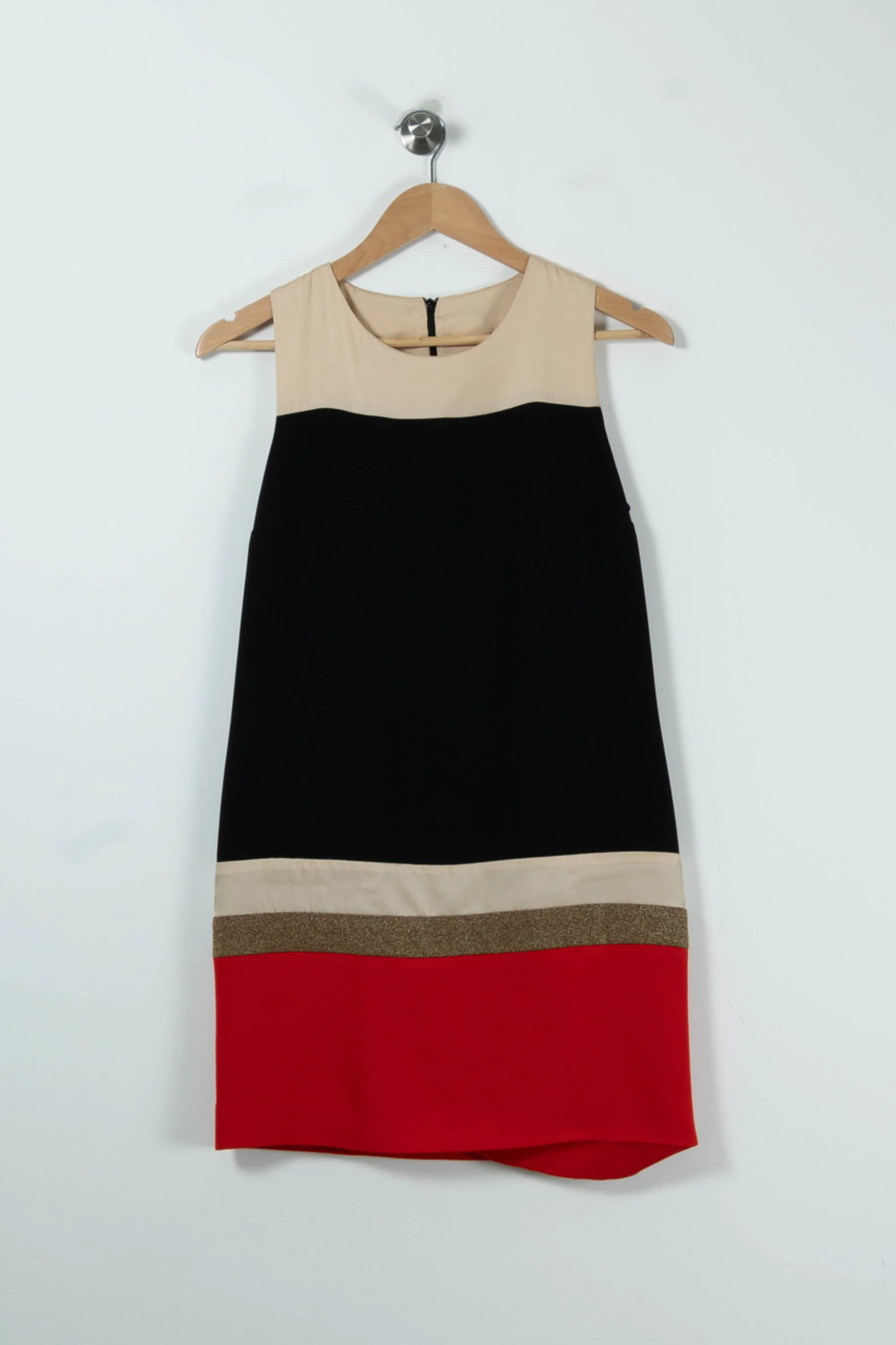Robe Courte Noire Beige et Rouge - Taille S/36 - Image 2