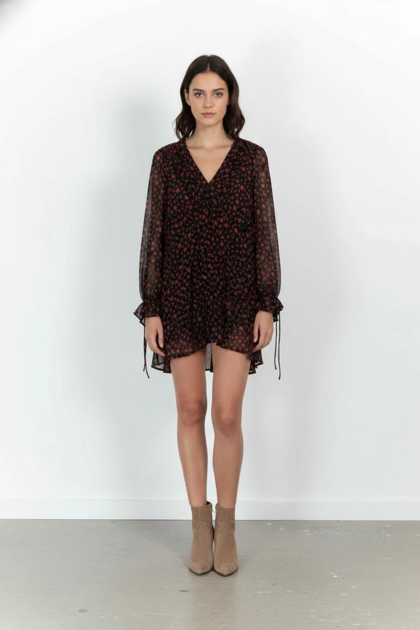 Robe Courte Noire et Rouge - Taille L/40
