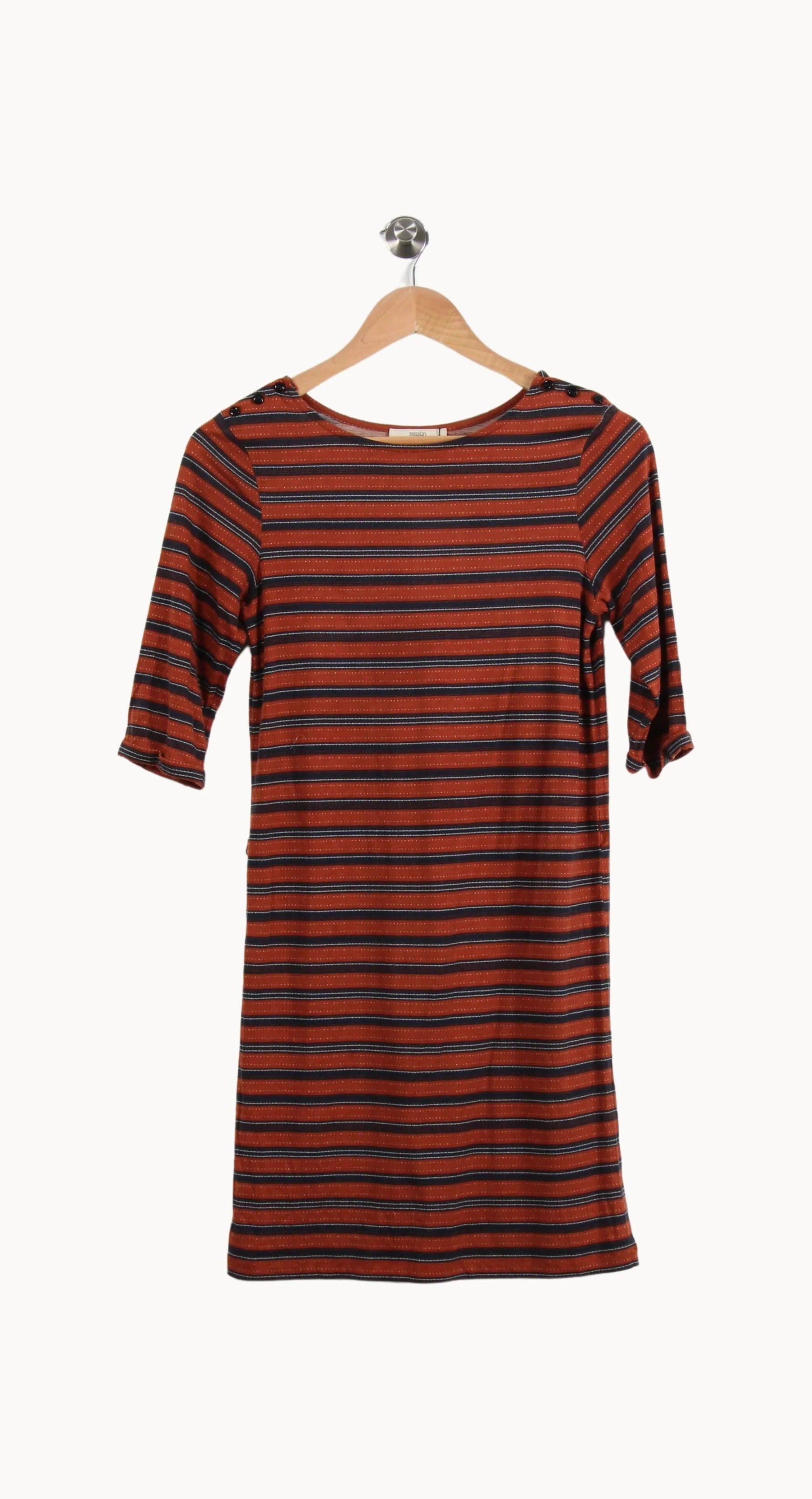 Robe Courte Orange et Noire - Taille S/36 - Image 2