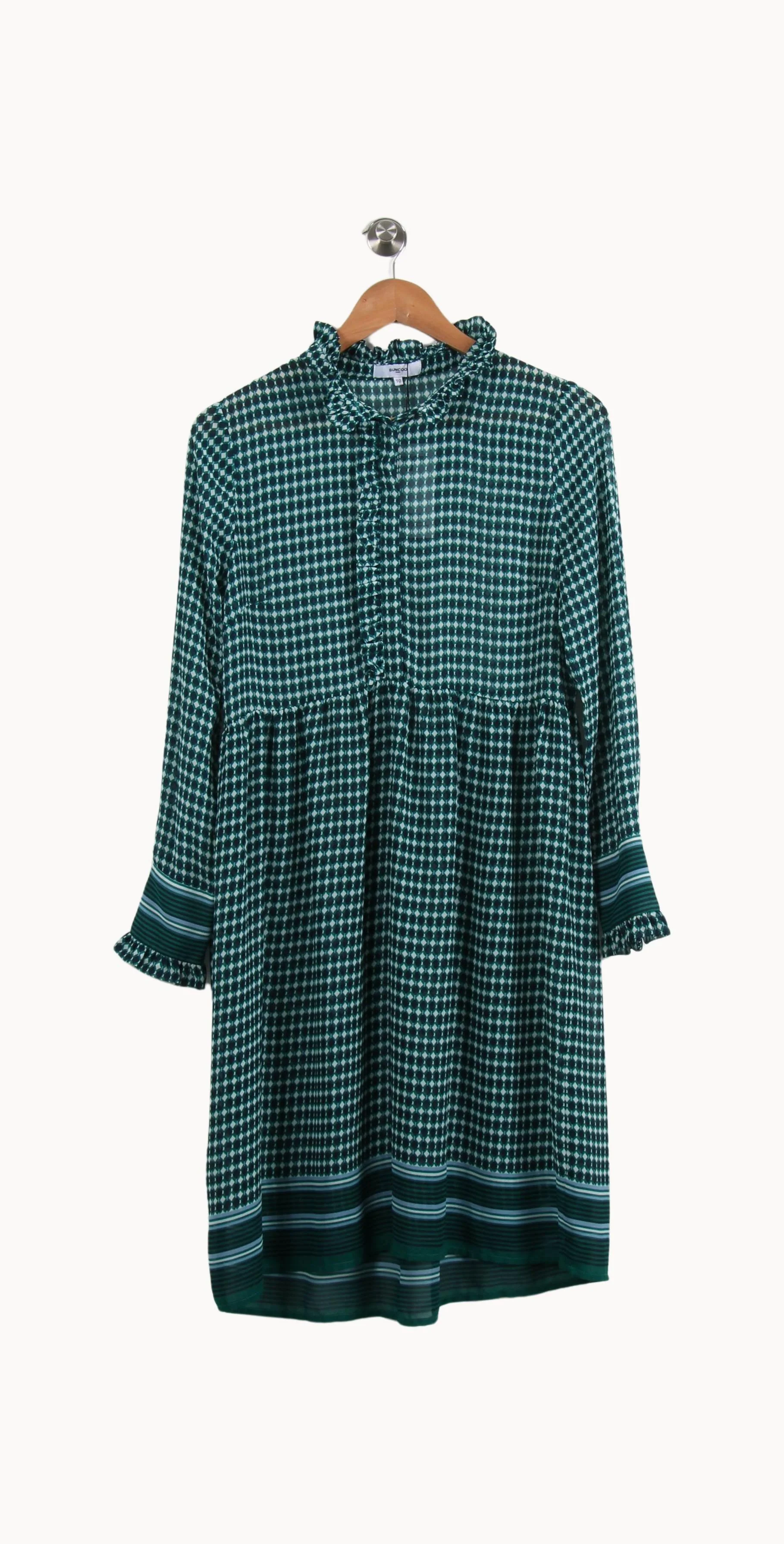Robe Courte Verte et Blanche - Taille XS/34 - Image 2