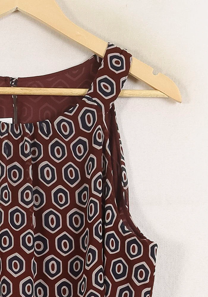 Robe Droite Bordeaux et Blanc - Taille XXXL/46 - Image 3