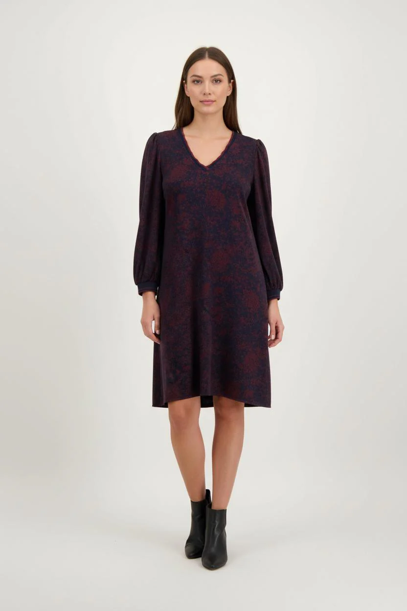 Robe Droite Bordeaux et Bleu Marine - Taille XL/42