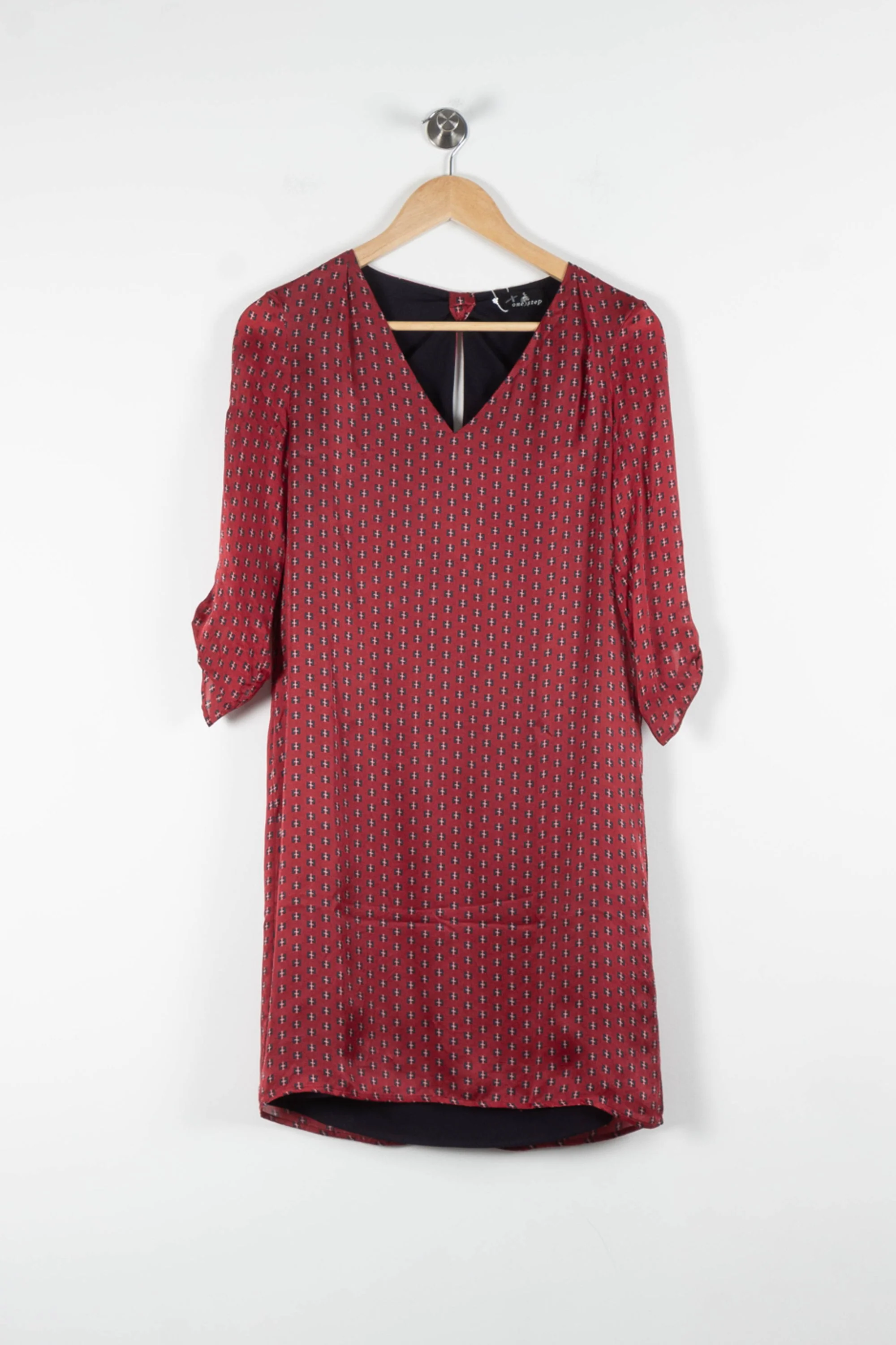 Robe Droite Rouge et Noir - Taille XS/34 - Image 2