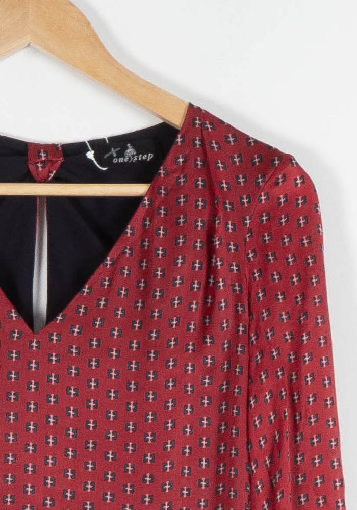 Robe Droite Rouge et Noir - Taille XS/34 - Image 3