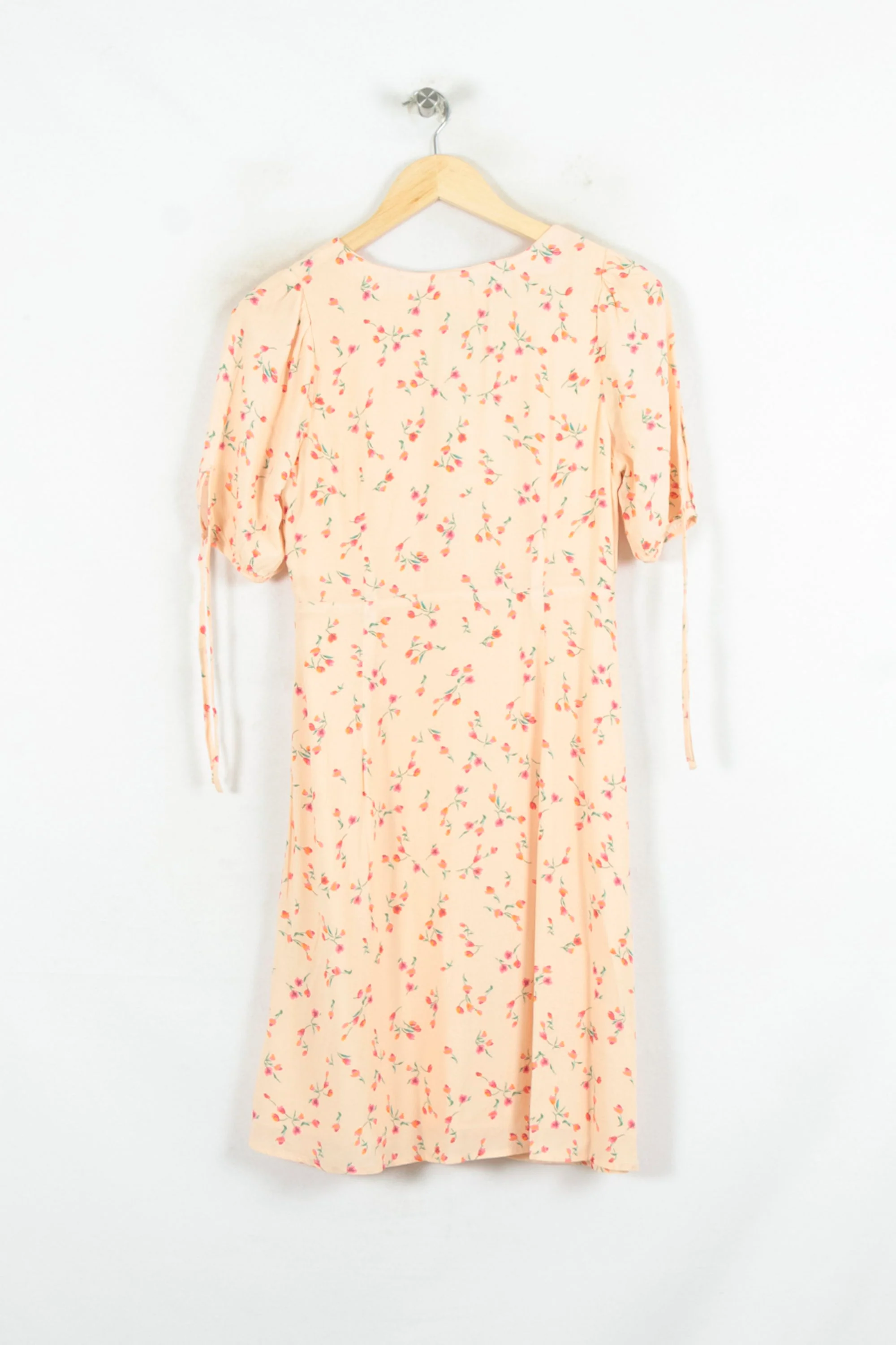 Robe Écrue à Fleurs Roses - Taille XS/34 - Image 4