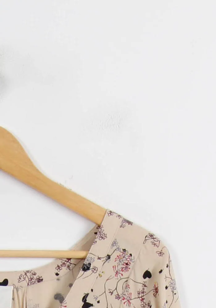 Robe Fleurie Beige - Taille XS/34 - Image 3