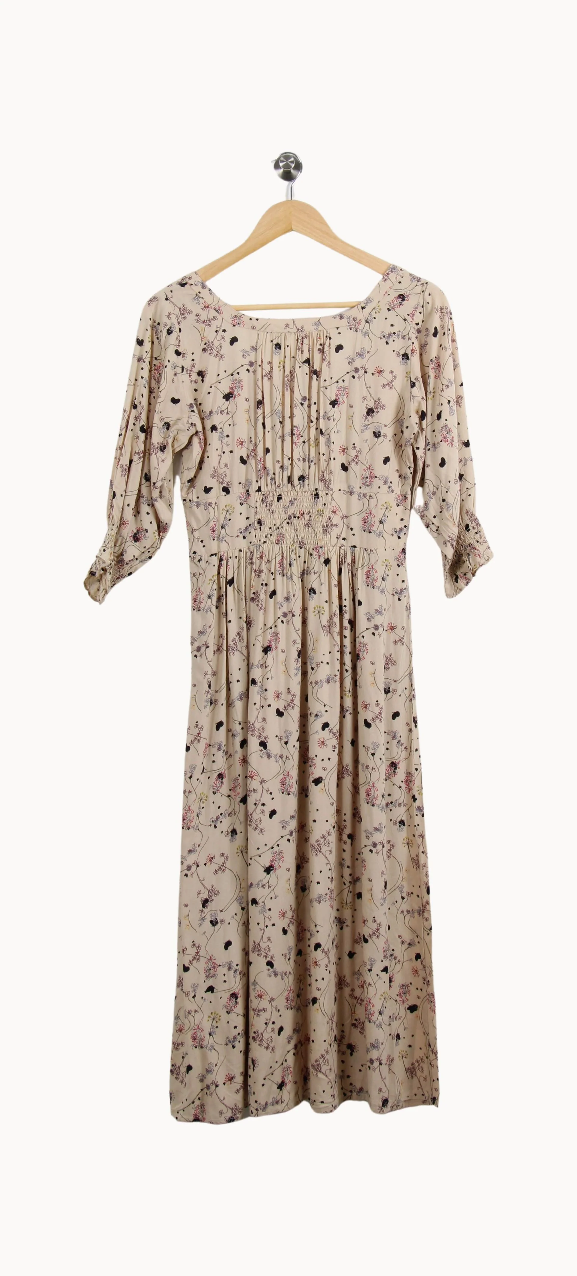 Robe Fleurie Beige - Taille XS/34 - Image 4