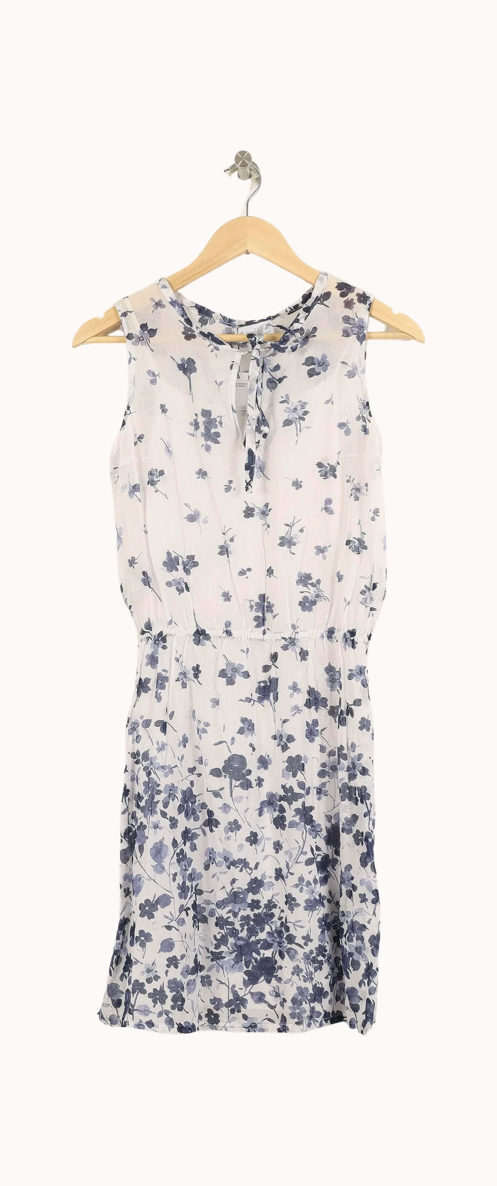Robe Fleurie Blanche et Bleue - Taille S/36 - Image 2