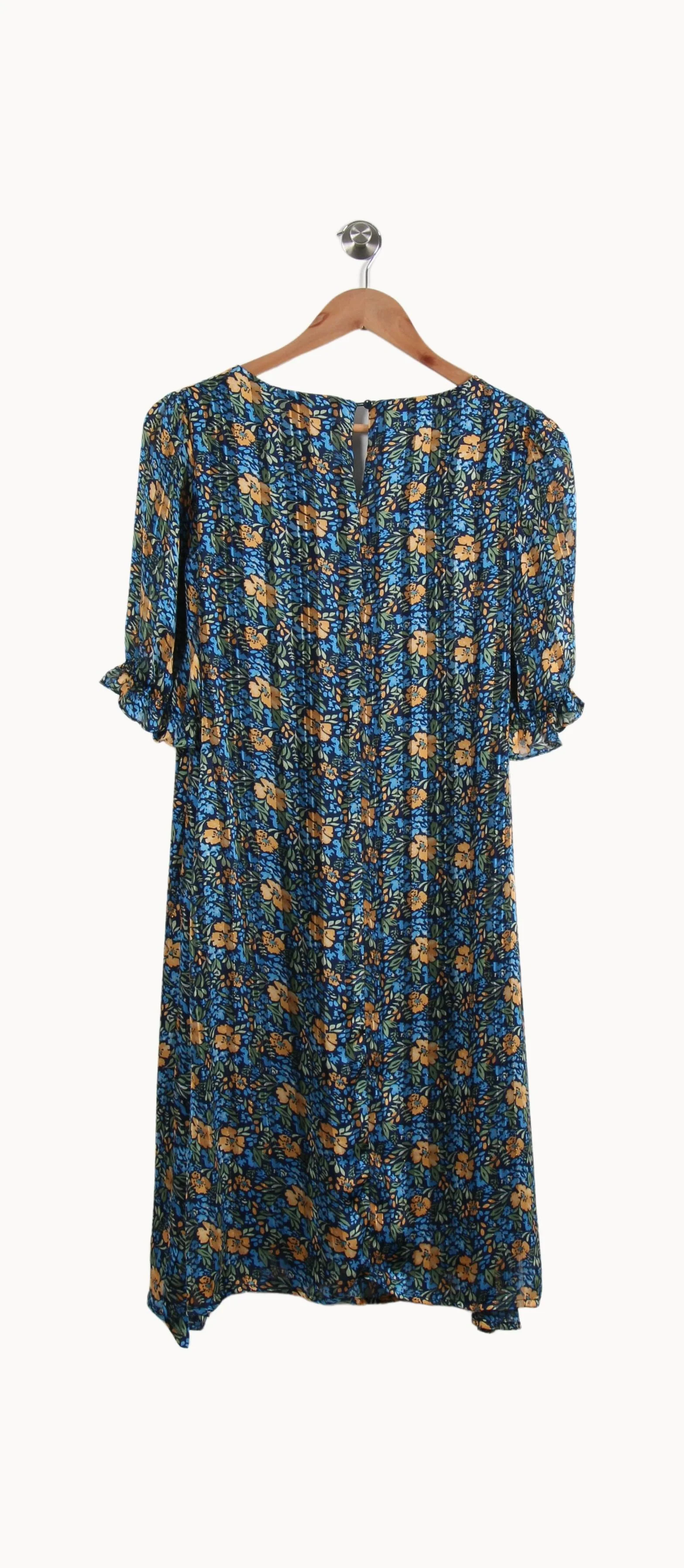 Robe Fleurie Bleue et Jaune - Taille M/38 - Image 4