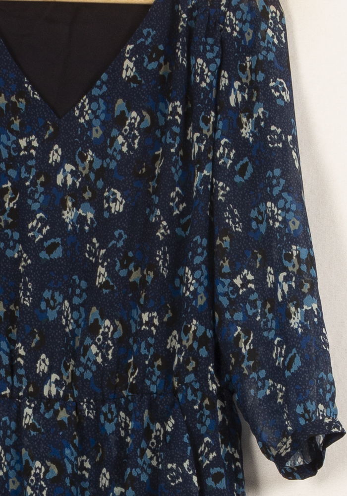 Robe Fleurie Bleue - Taille L/40 - Image 3