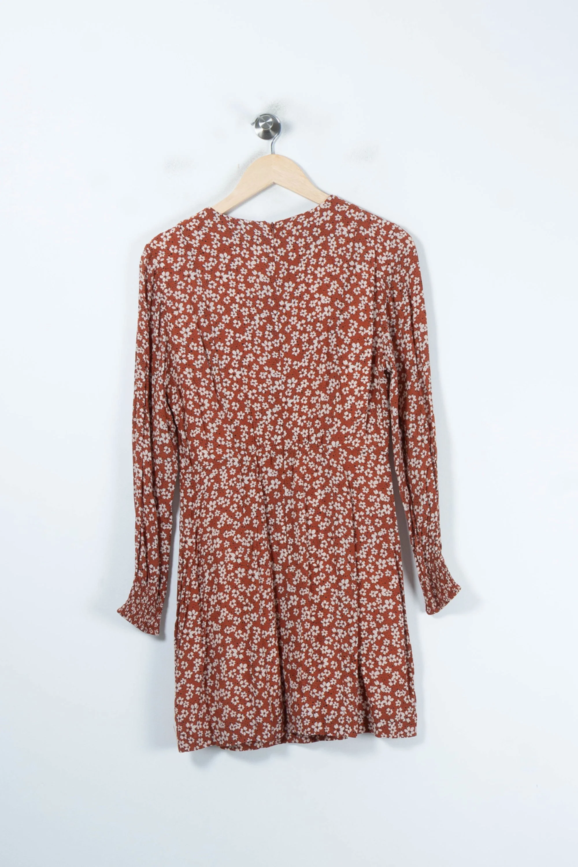 Robe Fleurie Marron et Blanche - Taille M/38 - Image 4