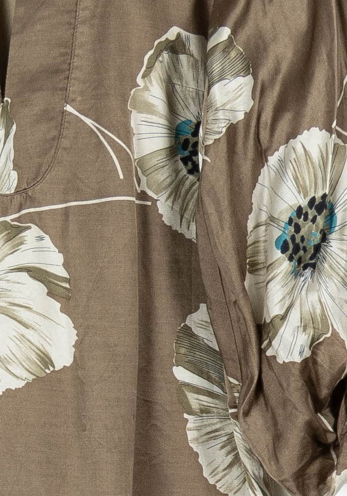 Robe Fleurie Marron et Blanche - Taille S/36 - Image 3