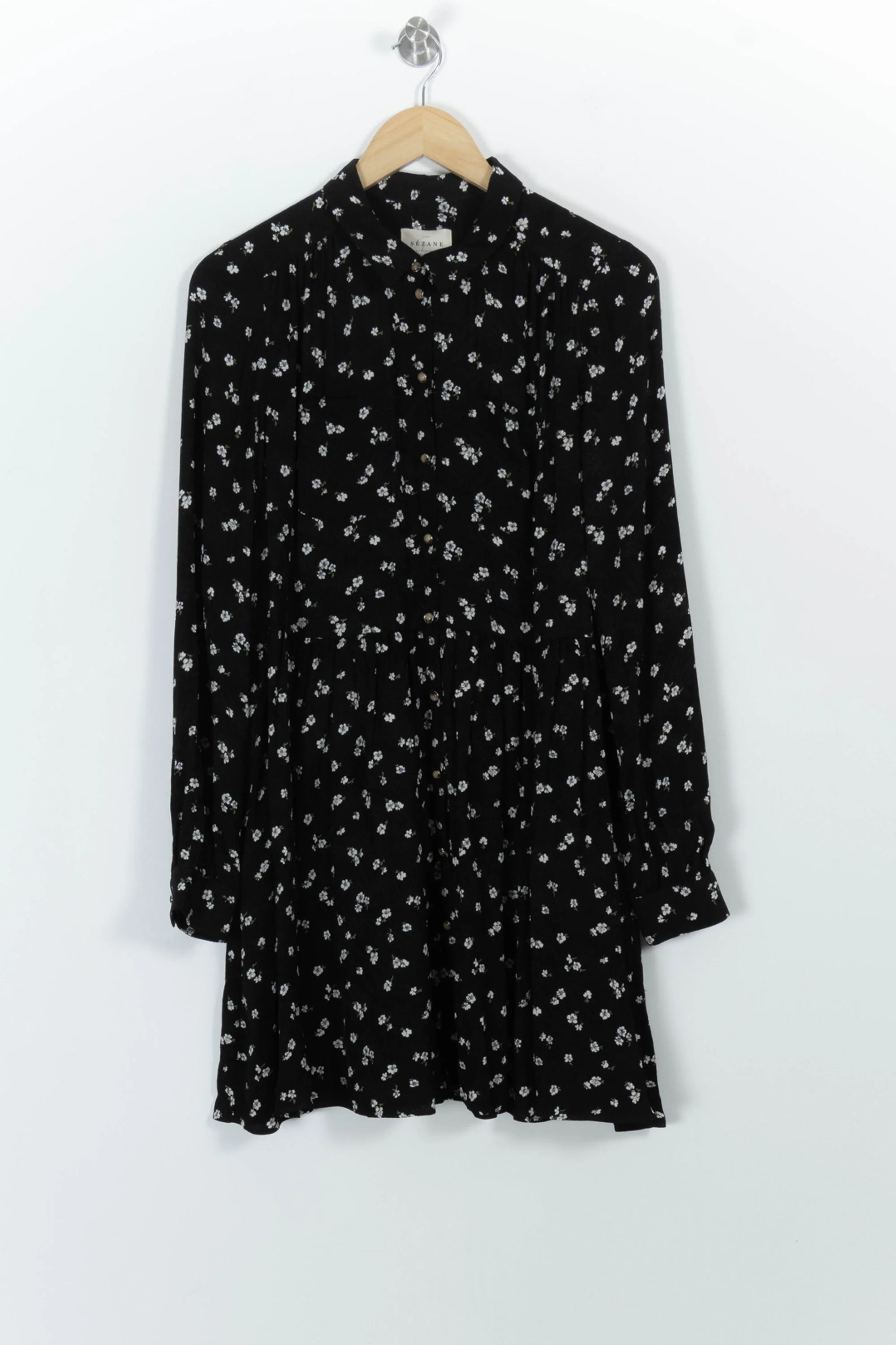 Robe Fleurie Noire et Blanche - Taille S/36 - Image 2