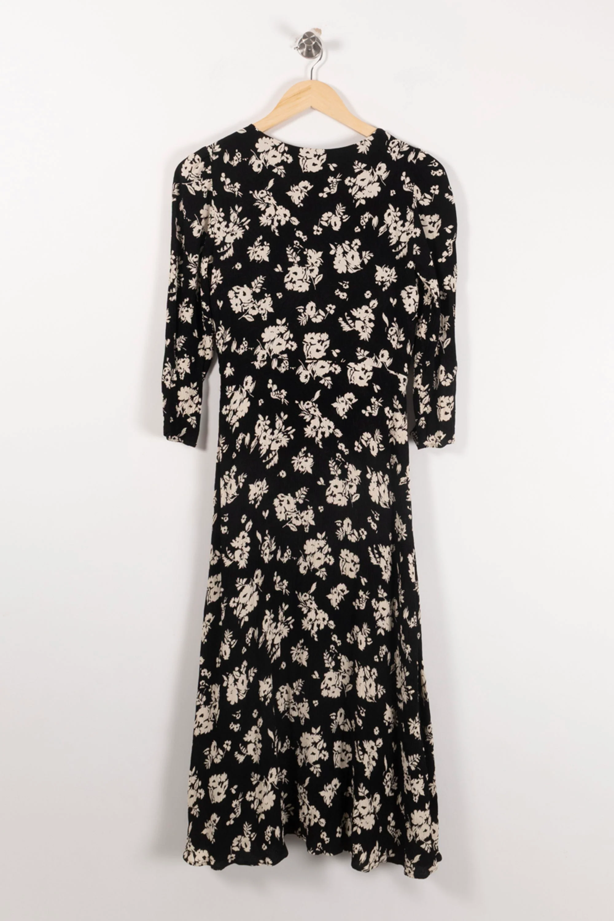 Robe Fleurie Noire et Blanche - Taille XS/34 - Image 4