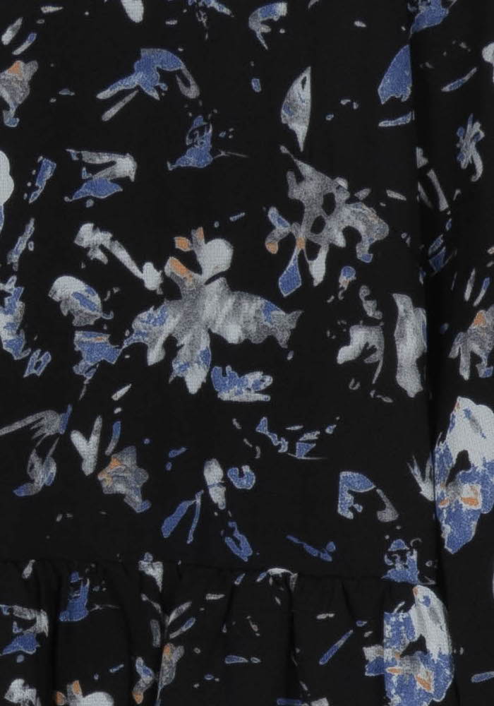 Robe Fleurie Noire et Bleue - Taille S/36 - Image 3