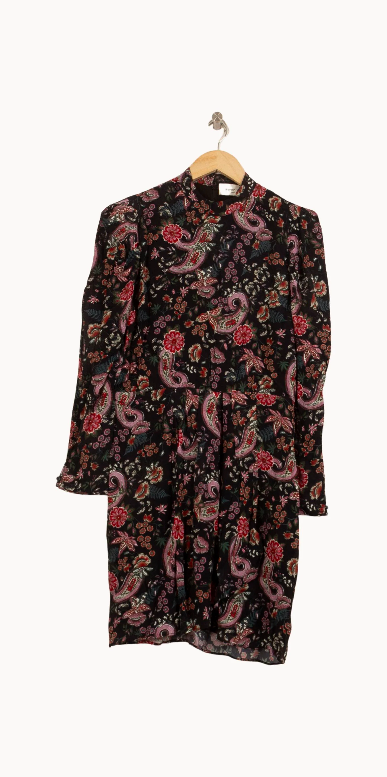Robe Fleurie Noire et Rose - Taille M/38 - Image 2