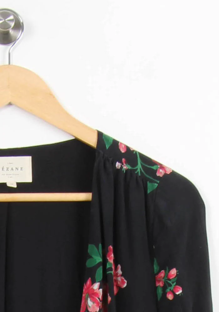 Robe Fleurie Noire et Rose - Taille M/38 - Image 3
