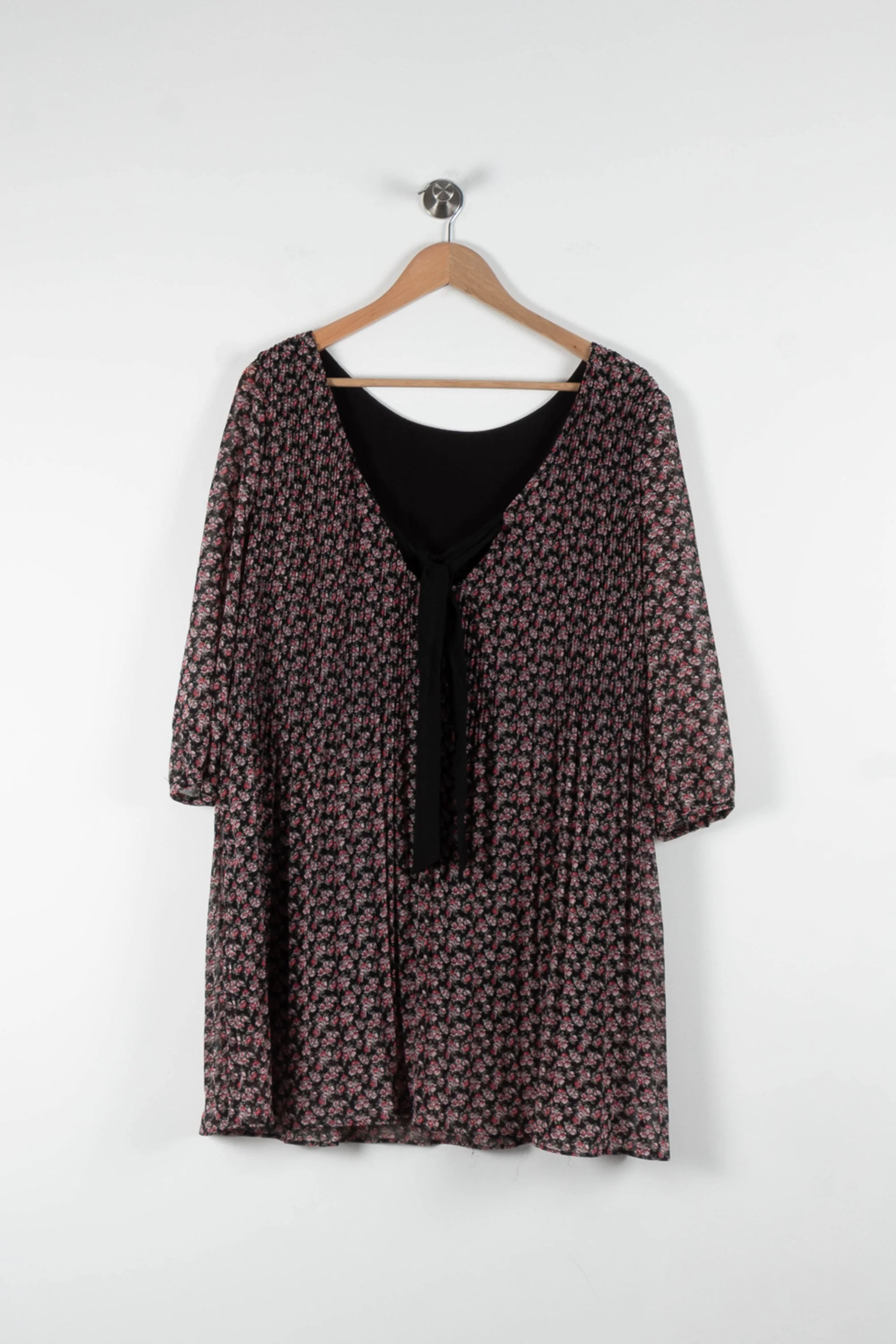 Robe Fleurie Noire et Rose - Taille M/38 - Image 4