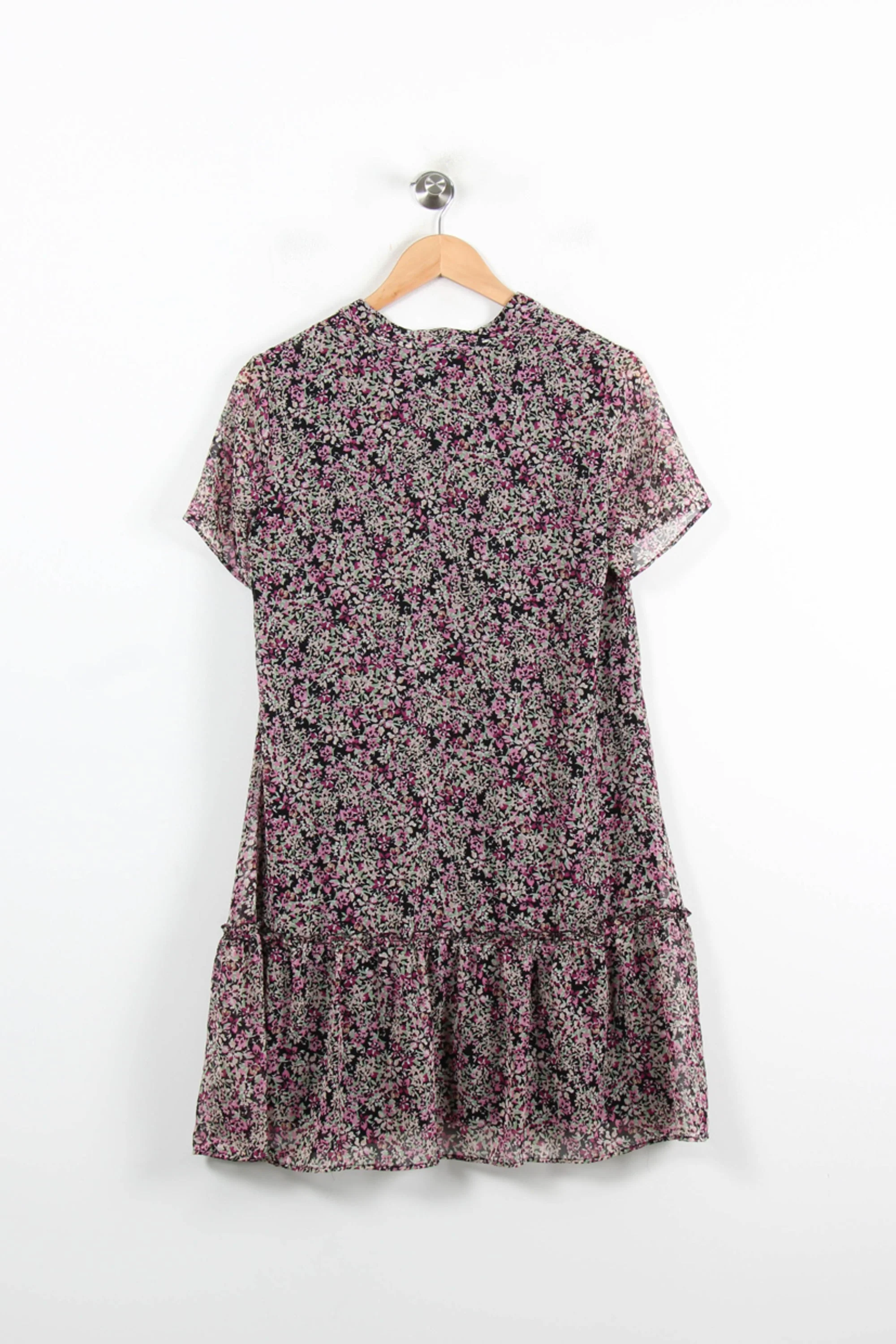 Robe Fleurie Noire et Rose - Taille S/36 - Image 4