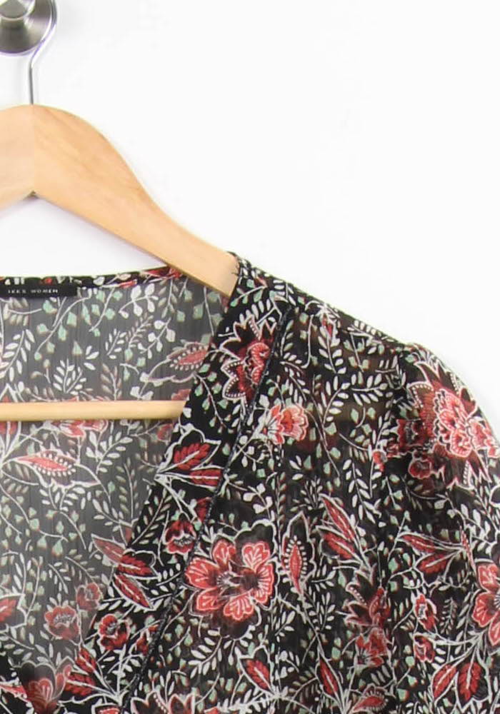 Robe Fleurie Noire et Rouge - Taille XL/42 - Image 3