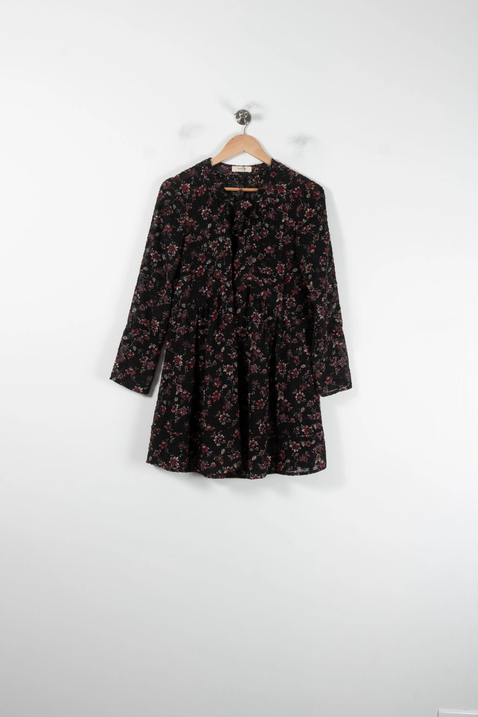 Robe Fleurie Noire et Rouge - Taille XS/34 - Image 2