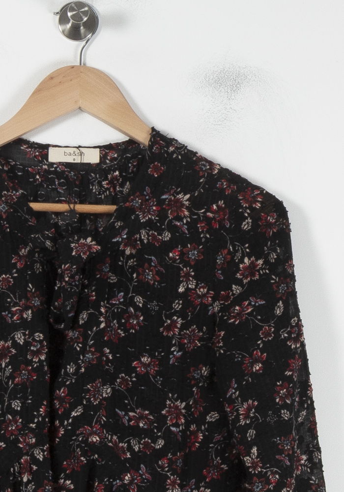 Robe Fleurie Noire et Rouge - Taille XS/34 - Image 3
