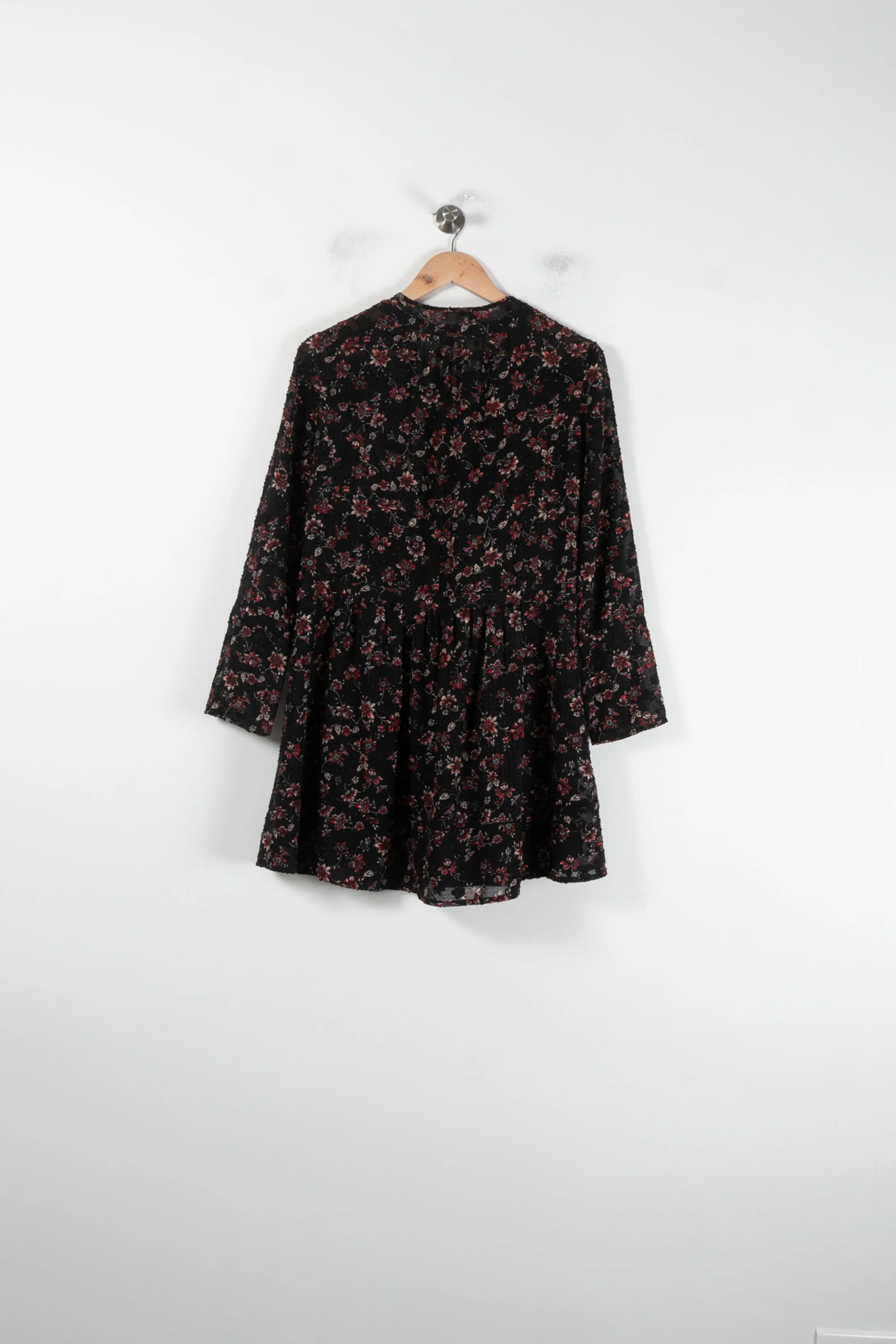 Robe Fleurie Noire et Rouge - Taille XS/34 - Image 4